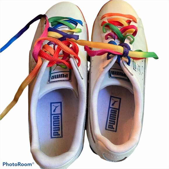 Puma Clyde Pride Shoes Mens sz 6 Rainbow Casual Sneakers LGBTQ 365742-01 - Picture 5 of 13